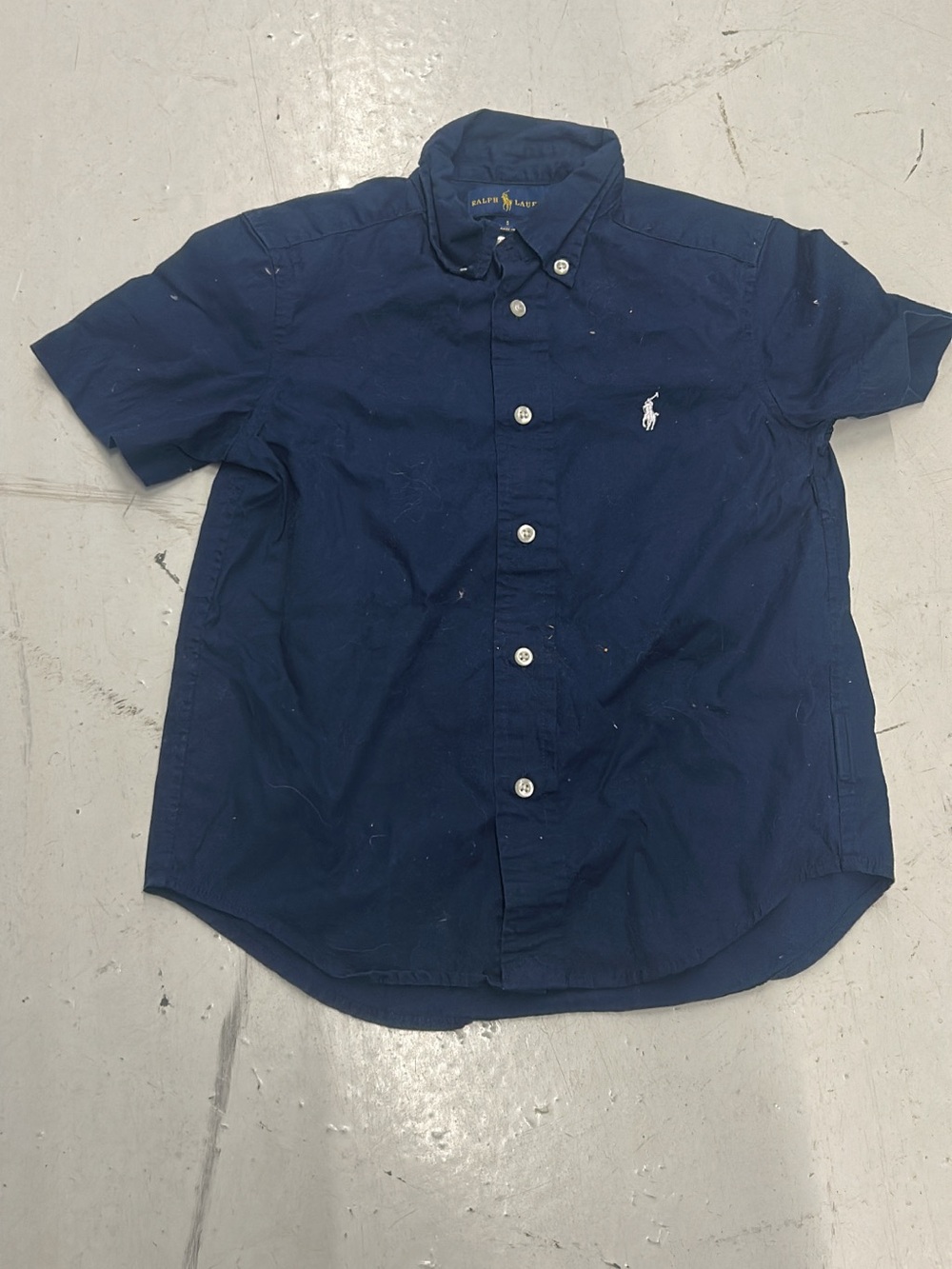 Ralph Lauren Navy Blue Short Sleeve Button-Down Shirt